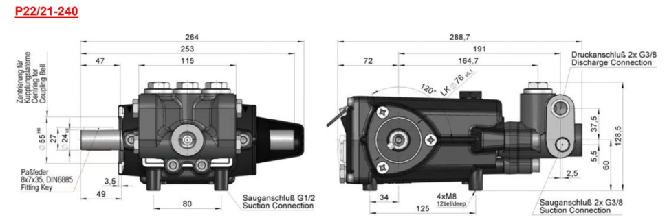 Плунжерный насос Speck P22/21-240