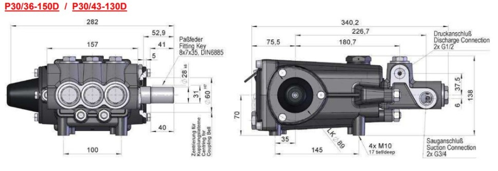 Плунжерный насос Speck P30/36-150 D