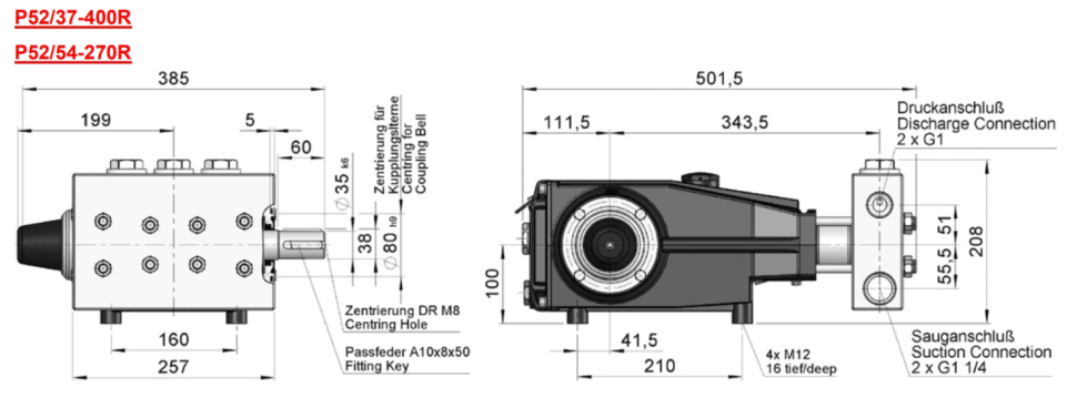 Плунжерный насос Speck P52/54-270 RE