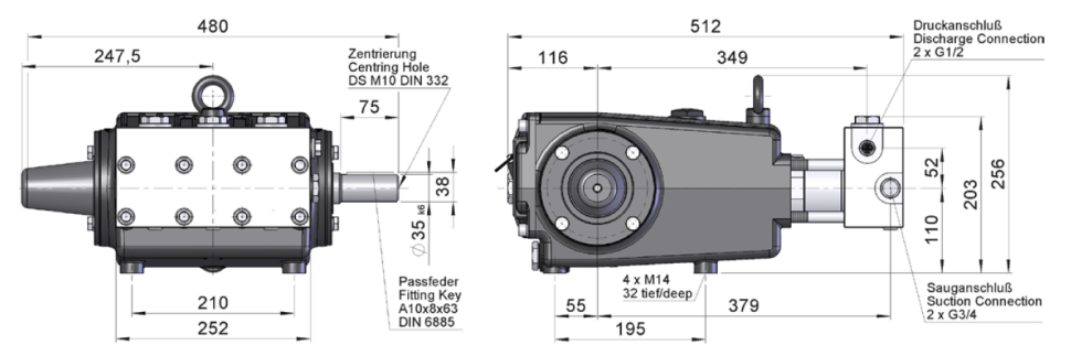 Плунжерный насос Speck P55/45-500
