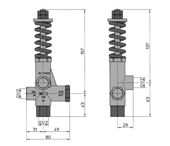 Предохранительный клапан S181/280 REV - 80 л/мин, 280 бар