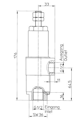 Предохранительный клапан S50/1200 - 50 л/мин, 1200 бар