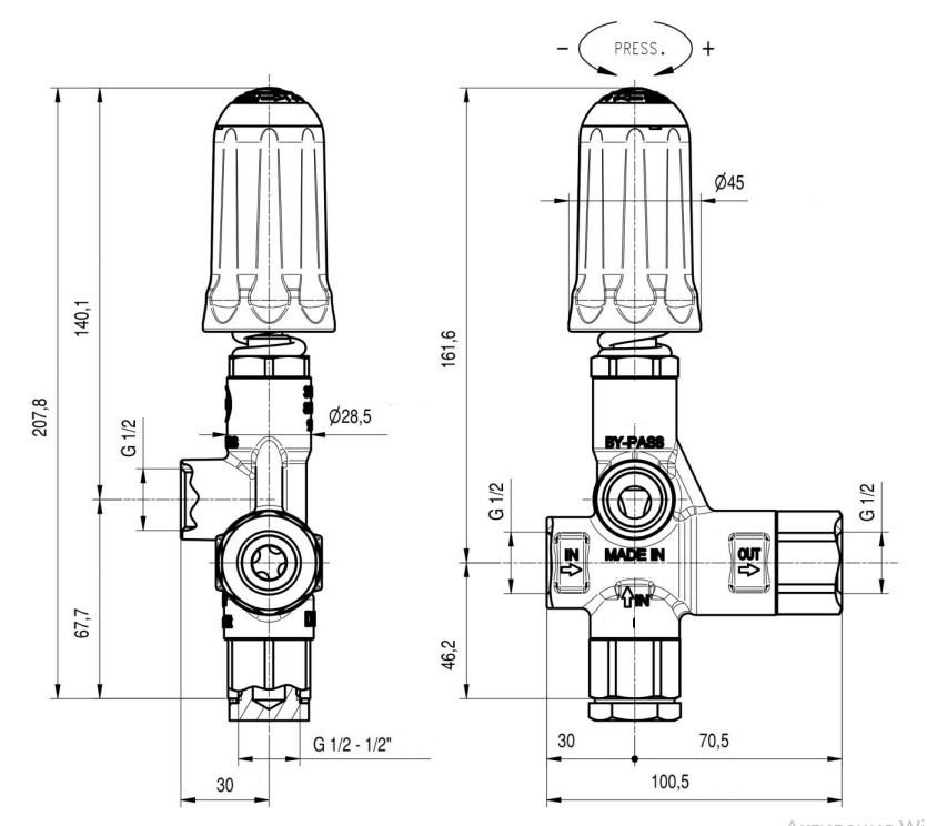 Разгрузочный клапан VB85rv/180; 85 л/мин, 160 бар